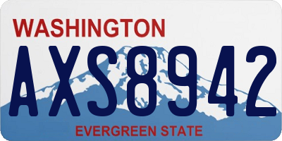 WA license plate AXS8942