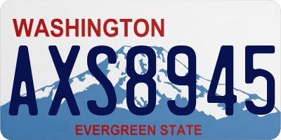 WA license plate AXS8945