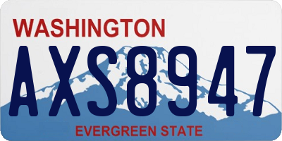 WA license plate AXS8947