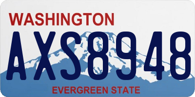 WA license plate AXS8948