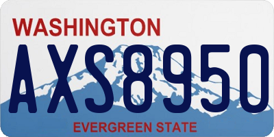 WA license plate AXS8950