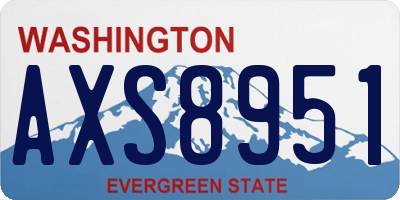 WA license plate AXS8951