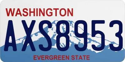 WA license plate AXS8953