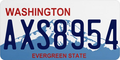 WA license plate AXS8954