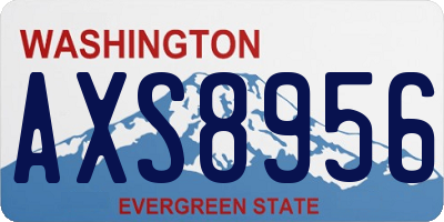 WA license plate AXS8956