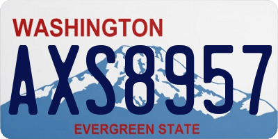 WA license plate AXS8957