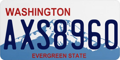 WA license plate AXS8960