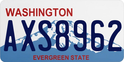 WA license plate AXS8962