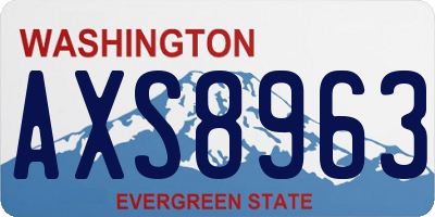 WA license plate AXS8963