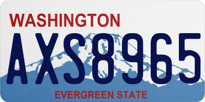 WA license plate AXS8965