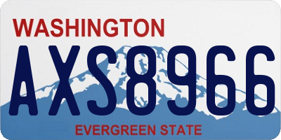 WA license plate AXS8966