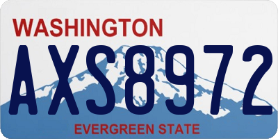 WA license plate AXS8972