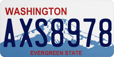 WA license plate AXS8978