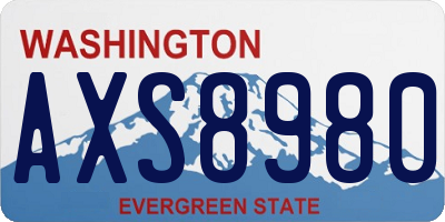 WA license plate AXS8980
