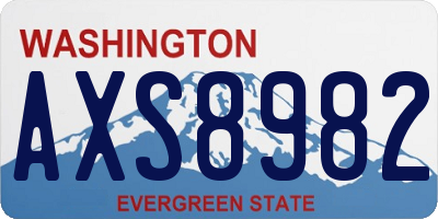 WA license plate AXS8982