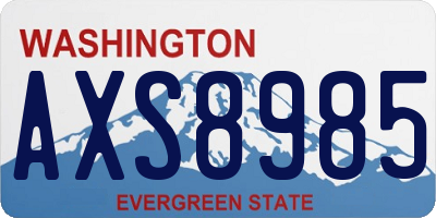 WA license plate AXS8985