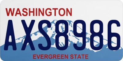 WA license plate AXS8986