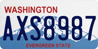 WA license plate AXS8987