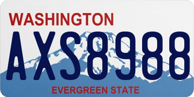 WA license plate AXS8988