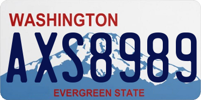 WA license plate AXS8989