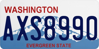WA license plate AXS8990