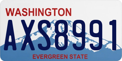 WA license plate AXS8991