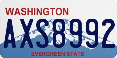 WA license plate AXS8992