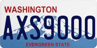 WA license plate AXS9000