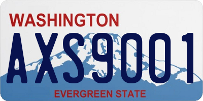 WA license plate AXS9001