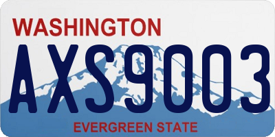WA license plate AXS9003