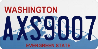 WA license plate AXS9007