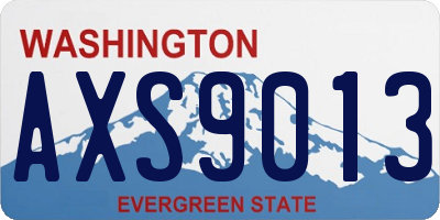 WA license plate AXS9013