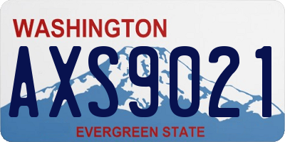 WA license plate AXS9021