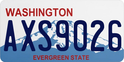 WA license plate AXS9026