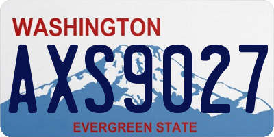 WA license plate AXS9027