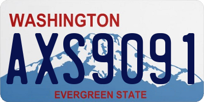 WA license plate AXS9091
