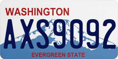 WA license plate AXS9092