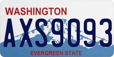 WA license plate AXS9093