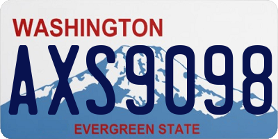WA license plate AXS9098