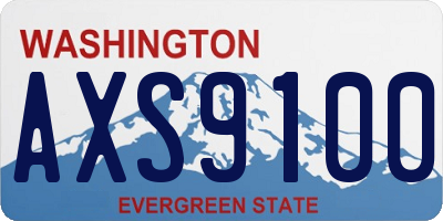 WA license plate AXS9100