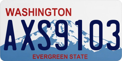WA license plate AXS9103