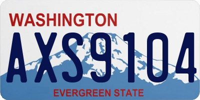WA license plate AXS9104