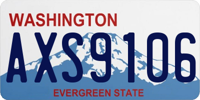 WA license plate AXS9106