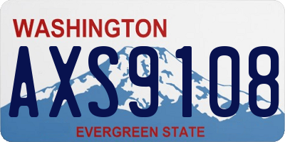 WA license plate AXS9108