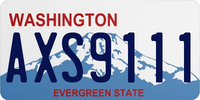 WA license plate AXS9111