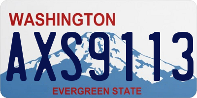 WA license plate AXS9113