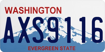WA license plate AXS9116