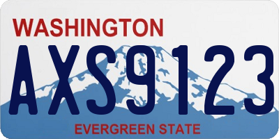 WA license plate AXS9123