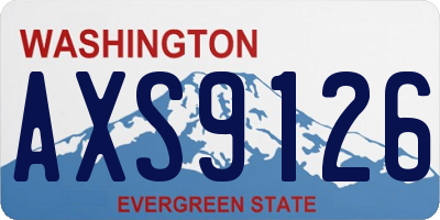 WA license plate AXS9126