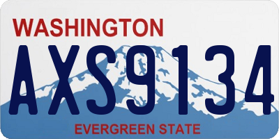 WA license plate AXS9134